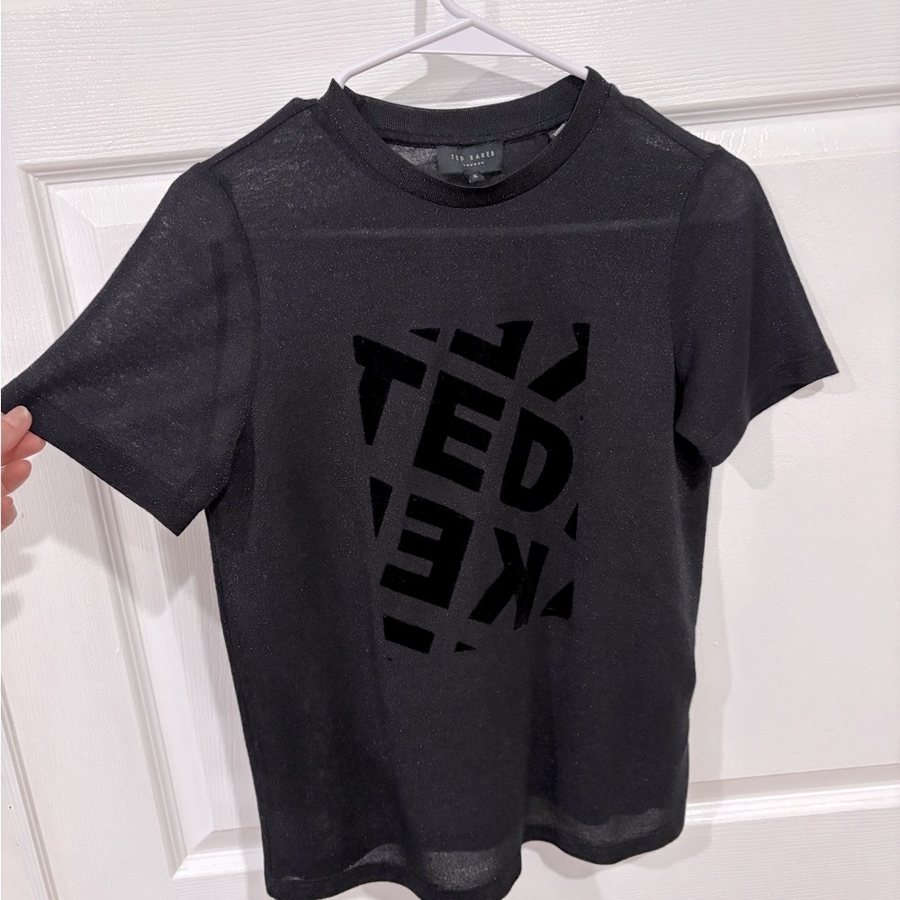 Ted Baker black mesh logo tee